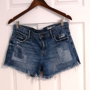 GAP 1969 Austin Shorts  Patchwork Distressed Denim